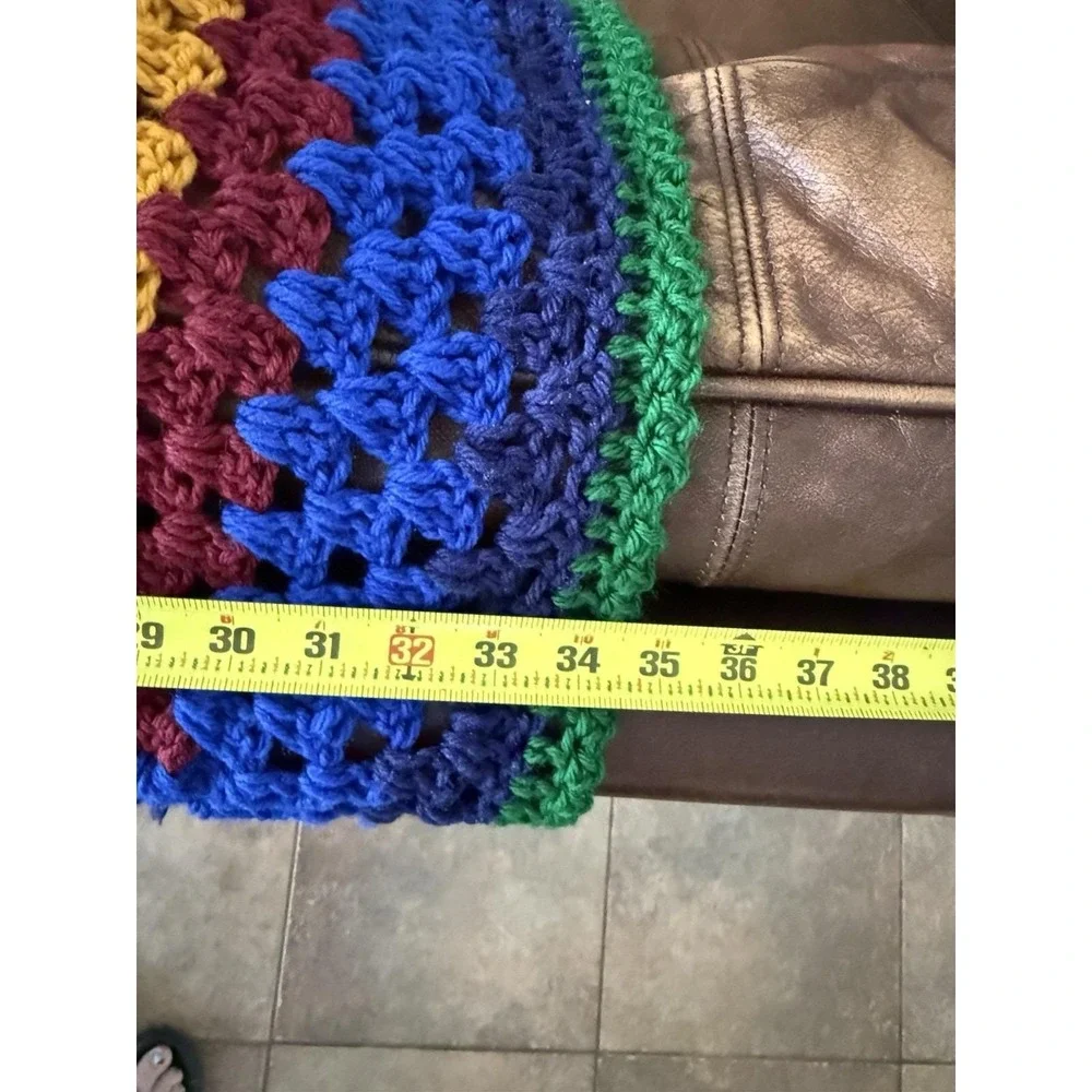 Granny Vintage Crochet Afghan Blanket Multi Color Cottage Core